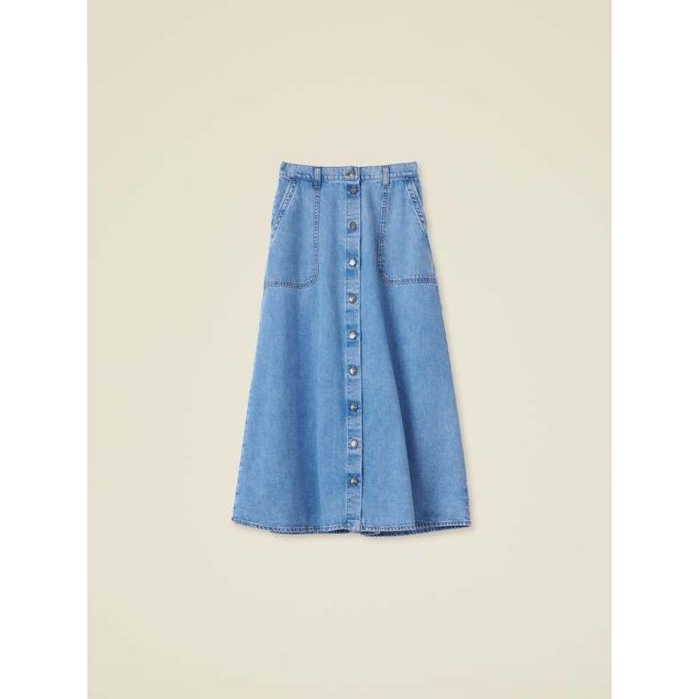 GERRI Denim Skirt in Blue Jay
